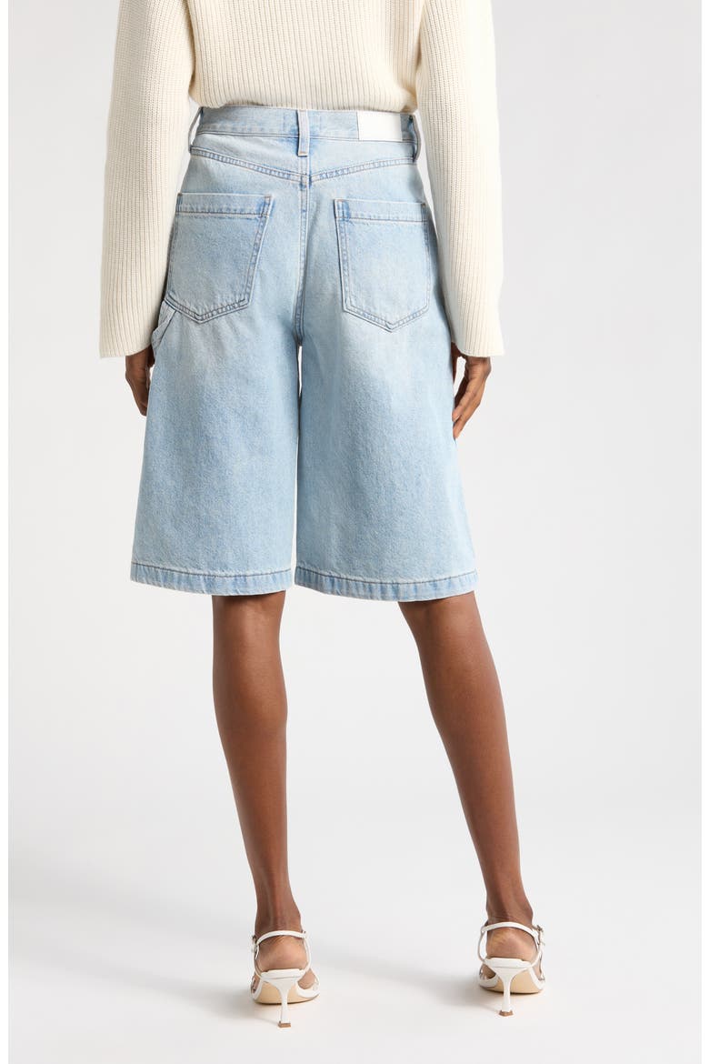Carter High Waist Denim Carpenter Bermuda Shorts, Alternate, color, WIMBLEDON