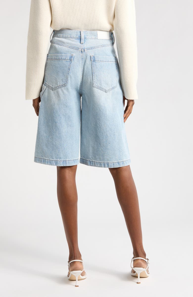 Pistola Carter High Waist Denim Carpenter Bermuda Shorts, Alternate, color, Wimbledon
