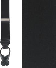 Trafalgar Big & Tall Dutton Solid Colored Silk Button End Suspenders
