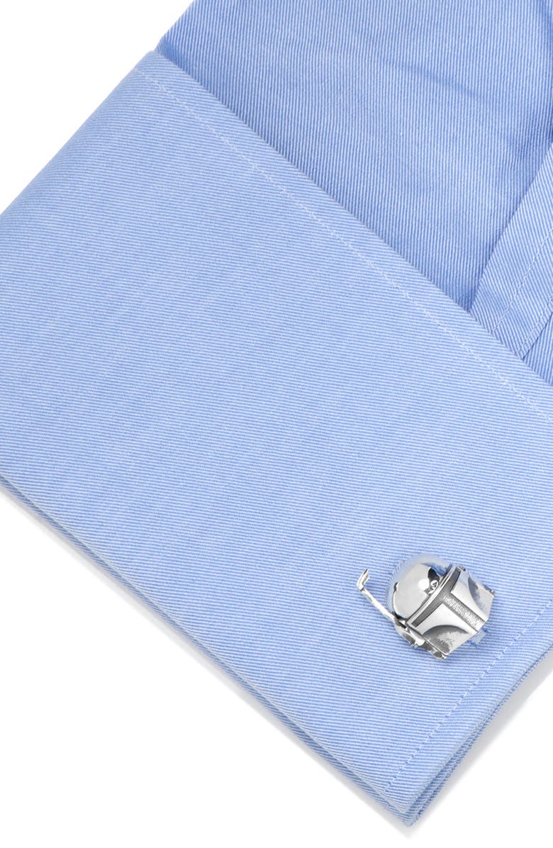 Cufflinks, Inc. 3D Boba Fett Cuff Links, Alternate, color, Silver