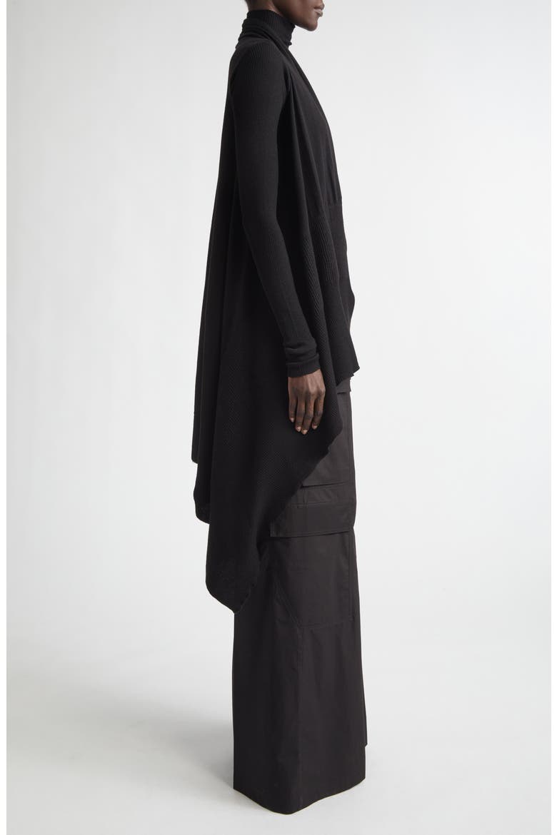 Open Front Virgin Wool Cardigan, Alternate, color, BLACK