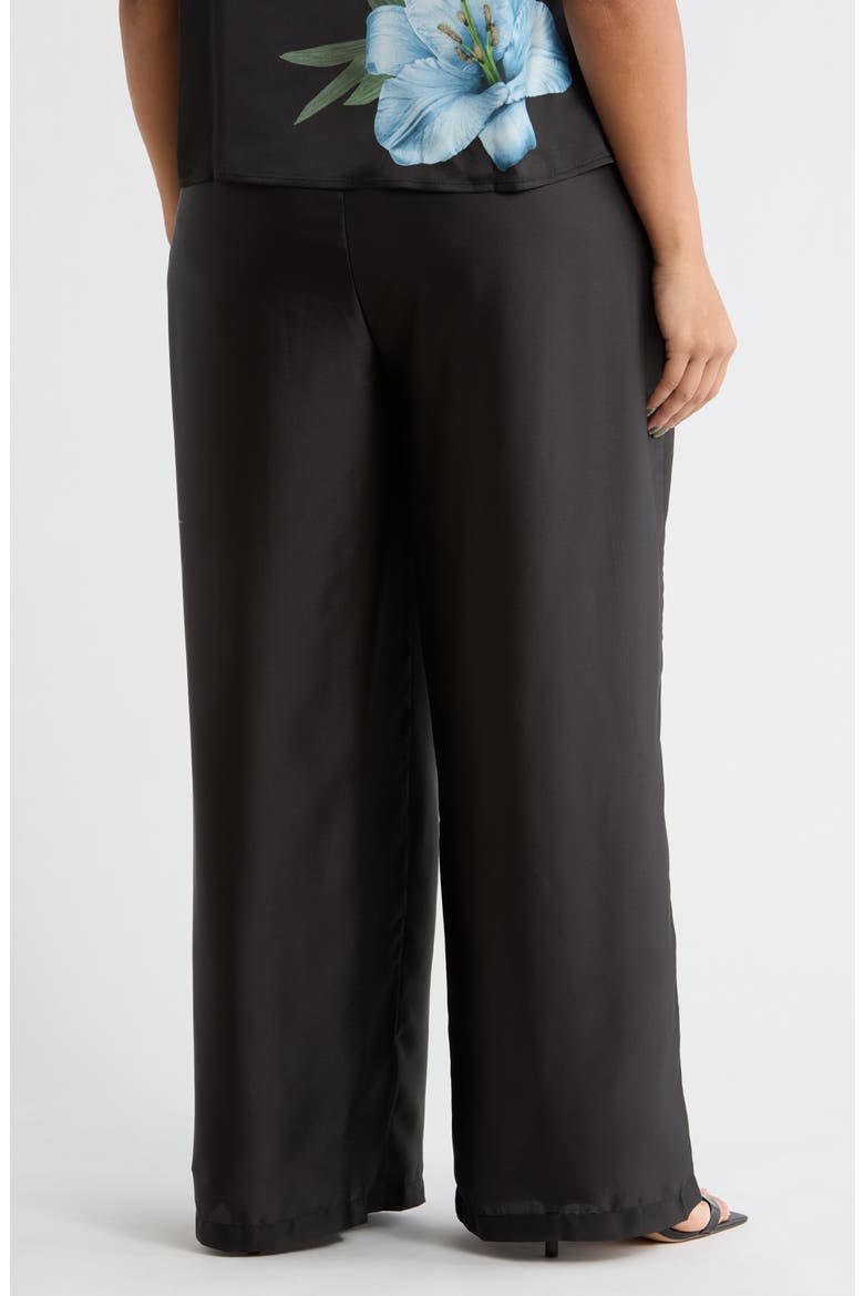 Floral Wide Leg Pull-On Pants, Alternate, color, SKY