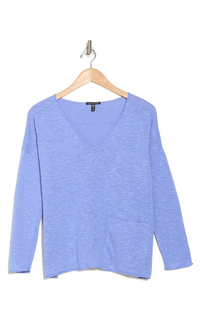Eileen Fisher Organic Linen & Cotton V-Neck Sweater, Alternate, color, 