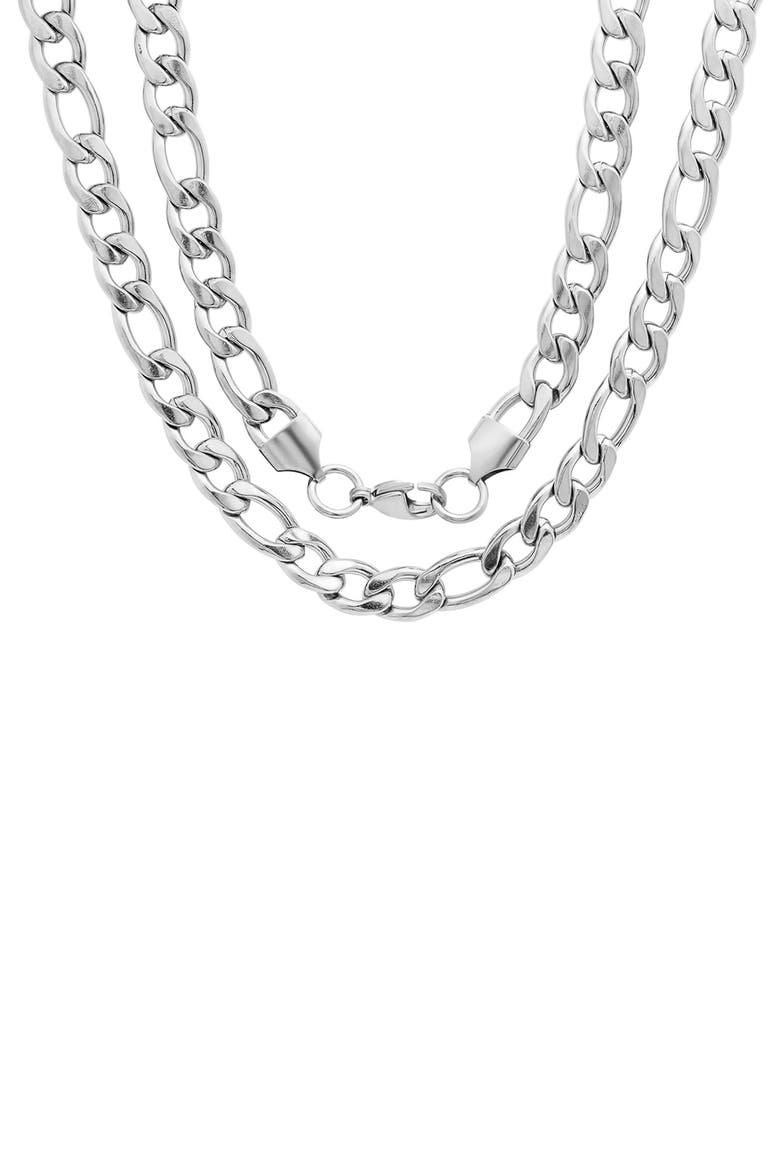 Men's 18k Gold Plated Chain Necklace, Main, color, SILVER