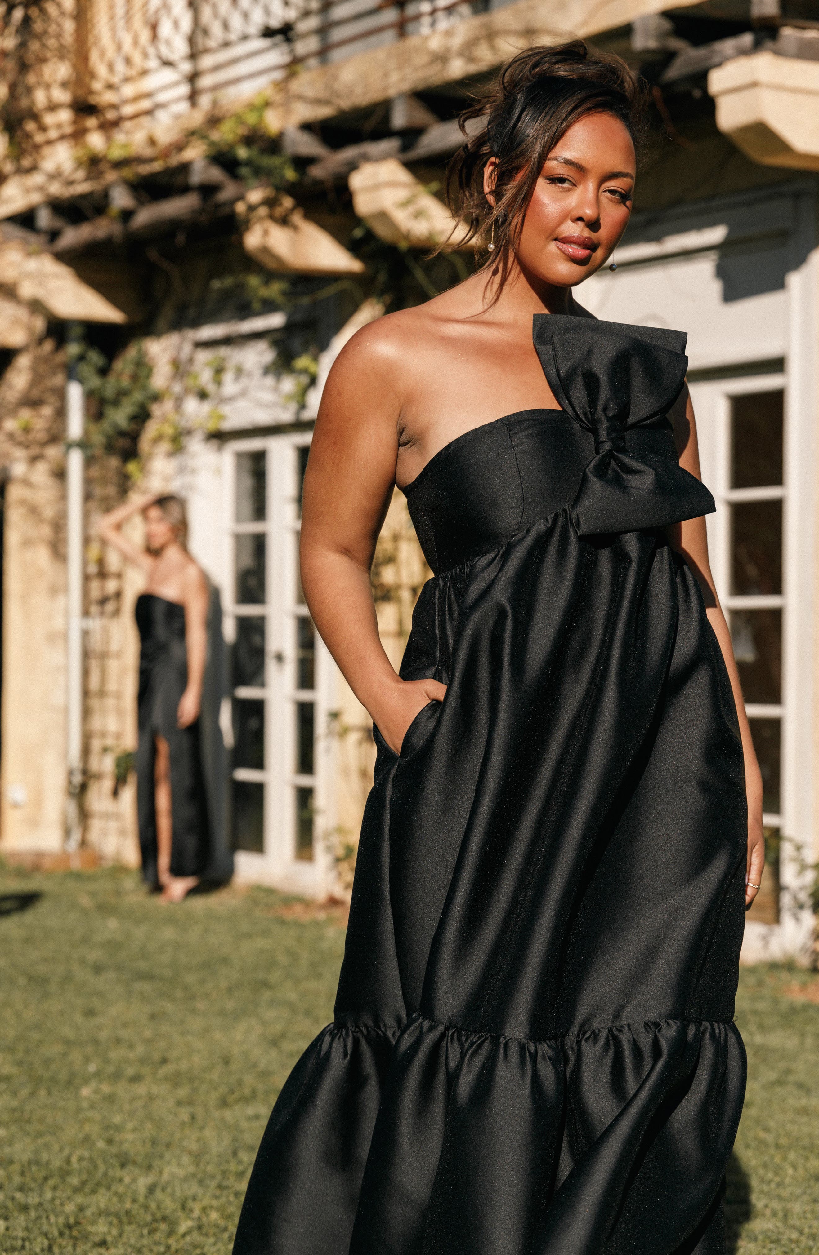 betina bow front maxi dress - multi floral Petal and Pup Women's Betina Bow Front Maxi Dress