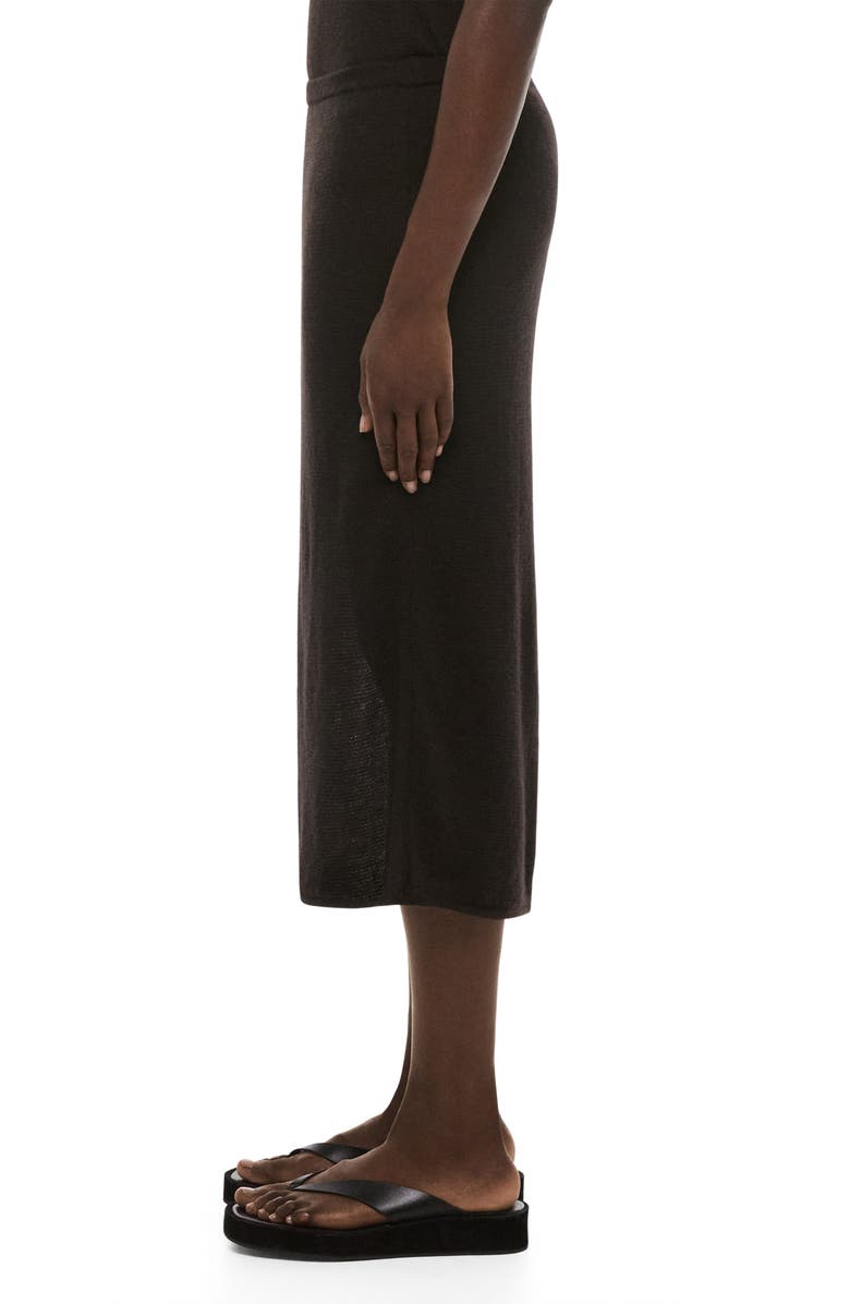 Helmut Lang Merino Wool Blend Midi Sweater Skirt, Alternate, color, Dark Brown