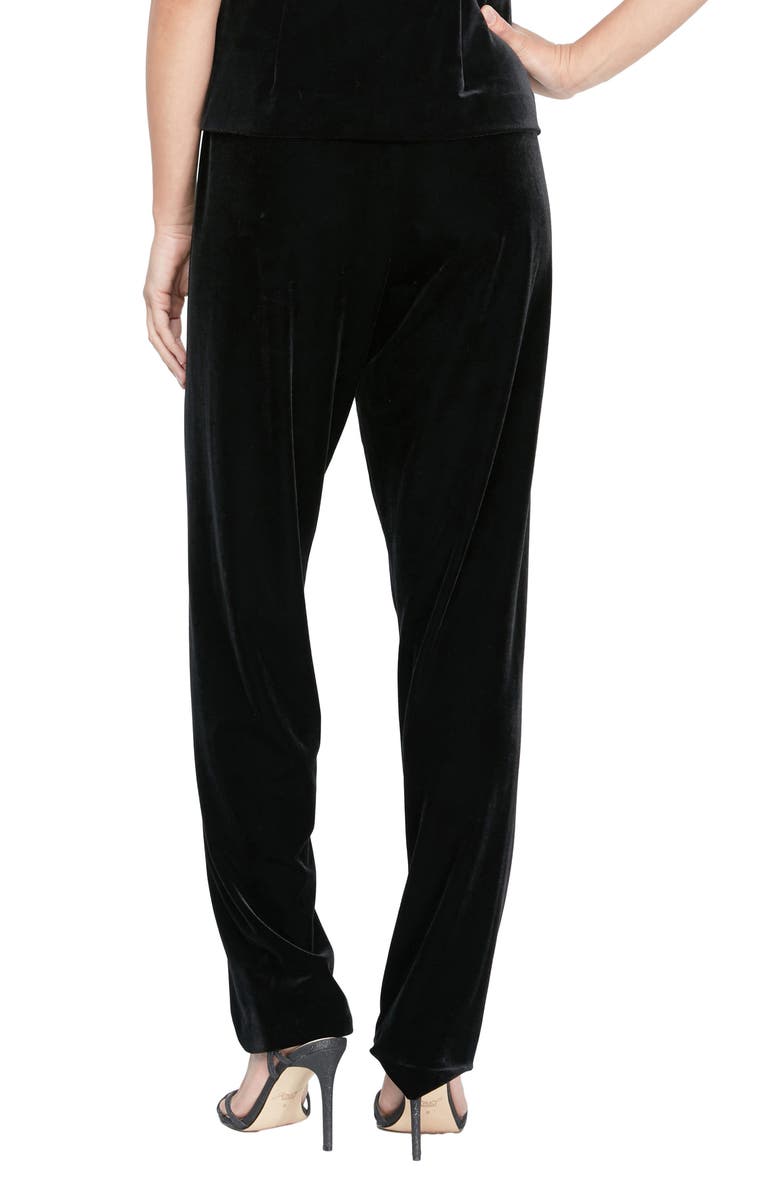 Alex Evenings Slim Fit Velvet Pants, Alternate, color, Black
