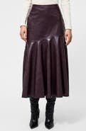 French Connection Kayleigh Pleated Faux Leather Midi Skirt