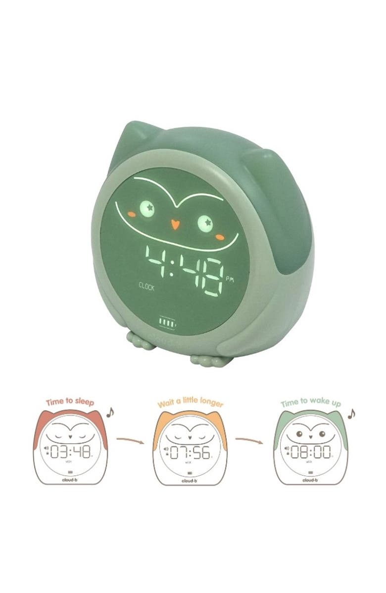 Cloud B Owlie - The Magical Sleep Trainer & Toddler Alarm Clock with Nightlight, Alternate, color, Green