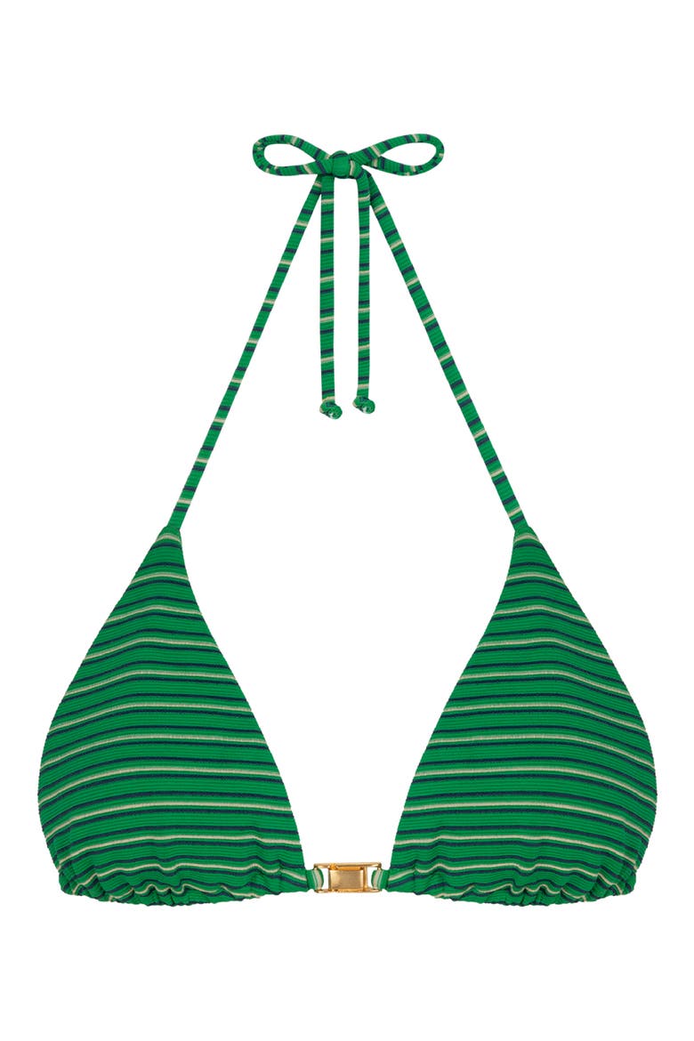 Lucie Triangle Bikini Top, Alternate, color, GREEN