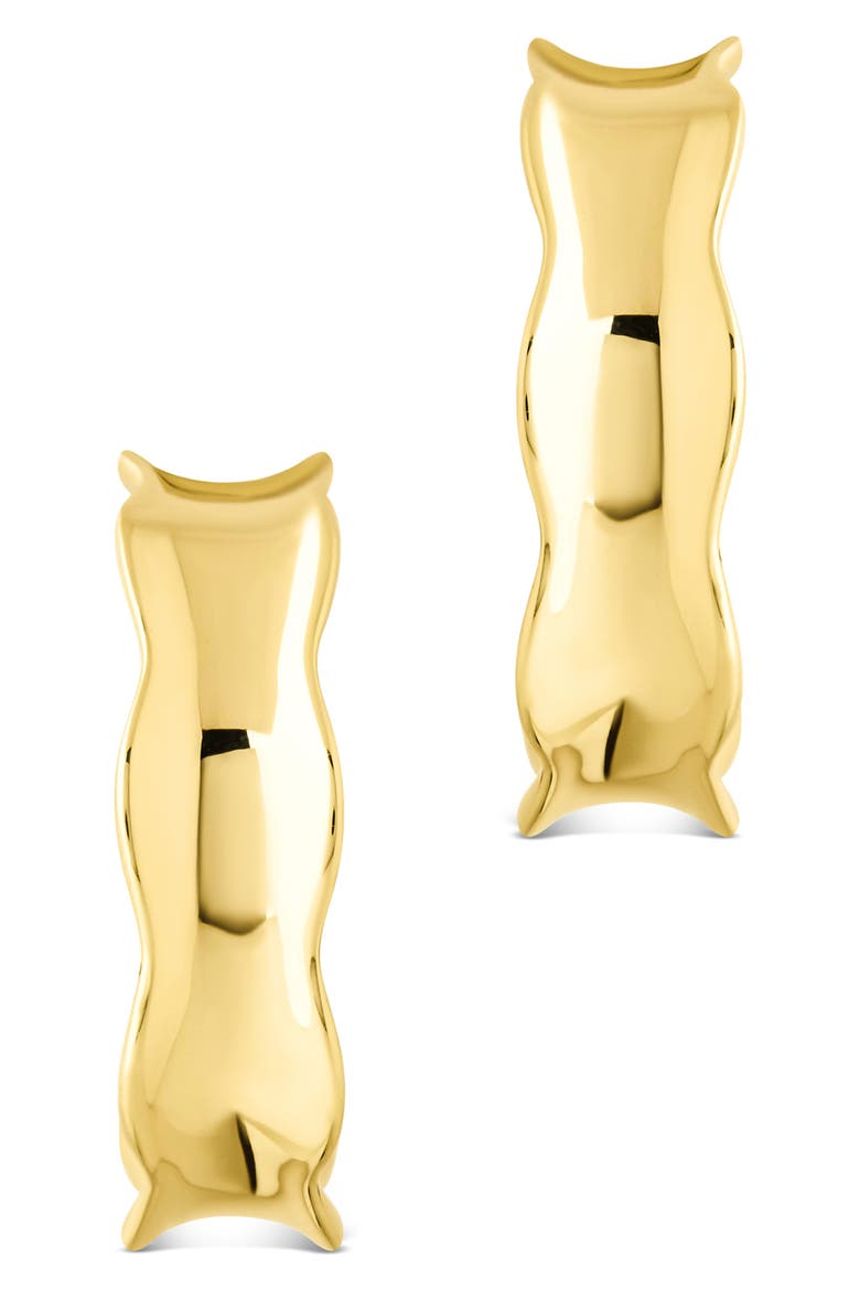 Jemma Molten Scalloped Hoop Earrings, Alternate, color, GOLD