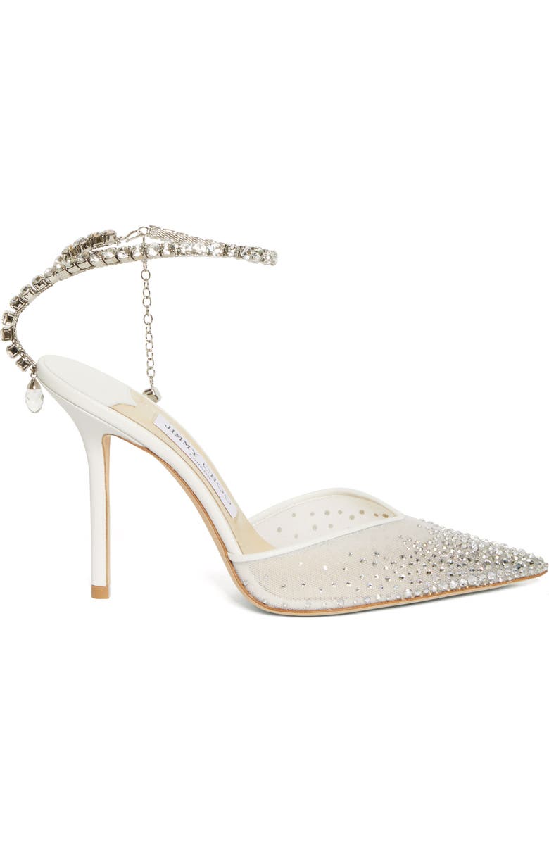 Jimmy Choo Saeda Crystal Ankle Strap Pointed Toe Pump, Alternate, color,