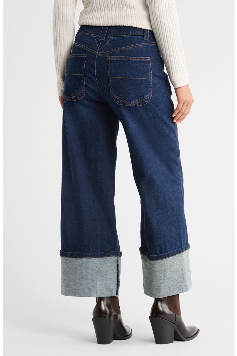Cuffed Crop Wide Leg Jeans, Alternate, color, INDIGO