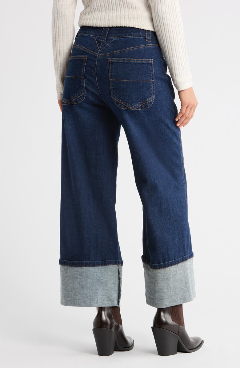 Democracy Cuffed Crop Wide Leg Jeans, Alternate, color, Indigo
