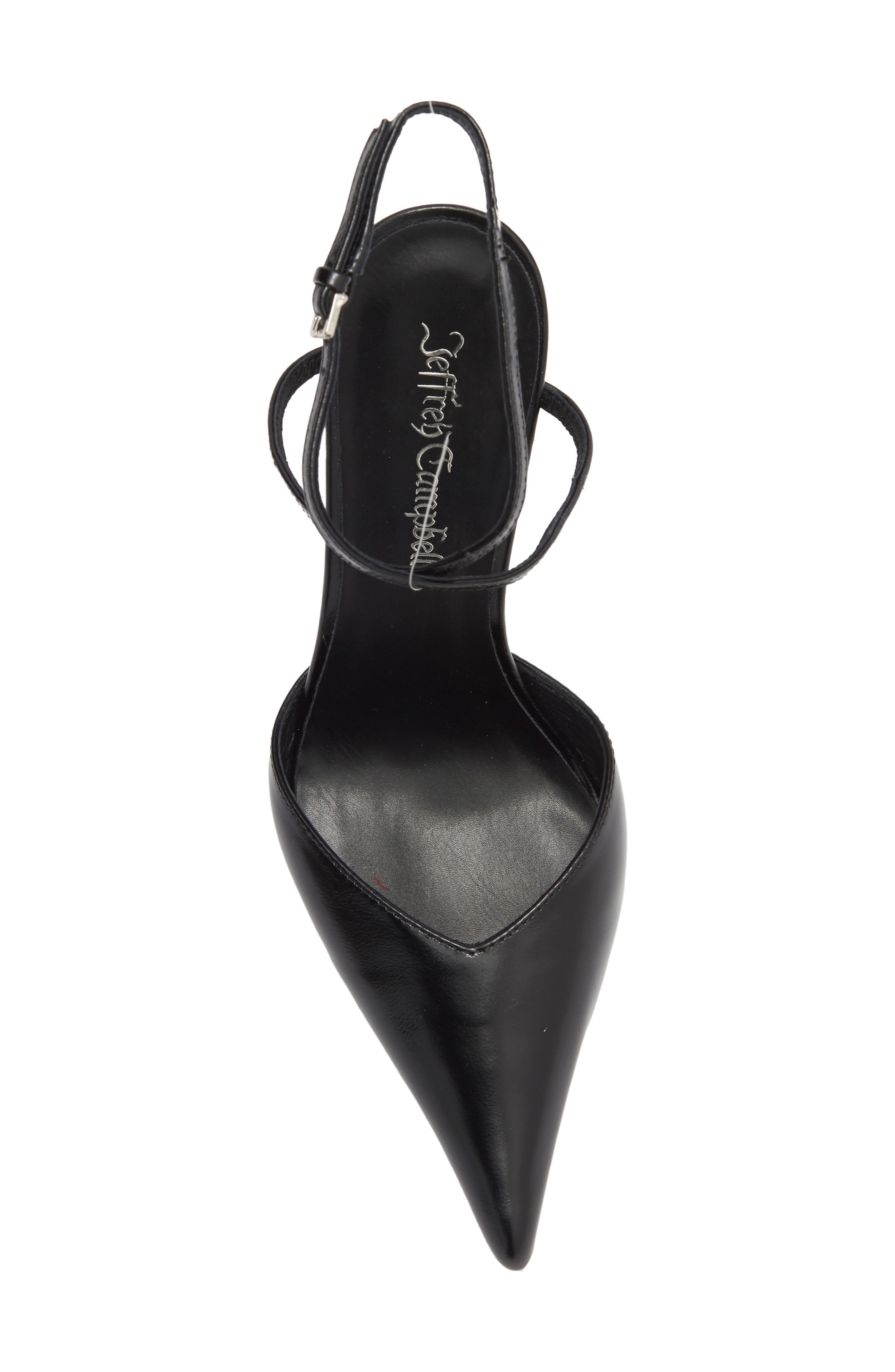 Bordeaux Ankle Strap Pointed Toe Pump, Alternate, color, BLACK