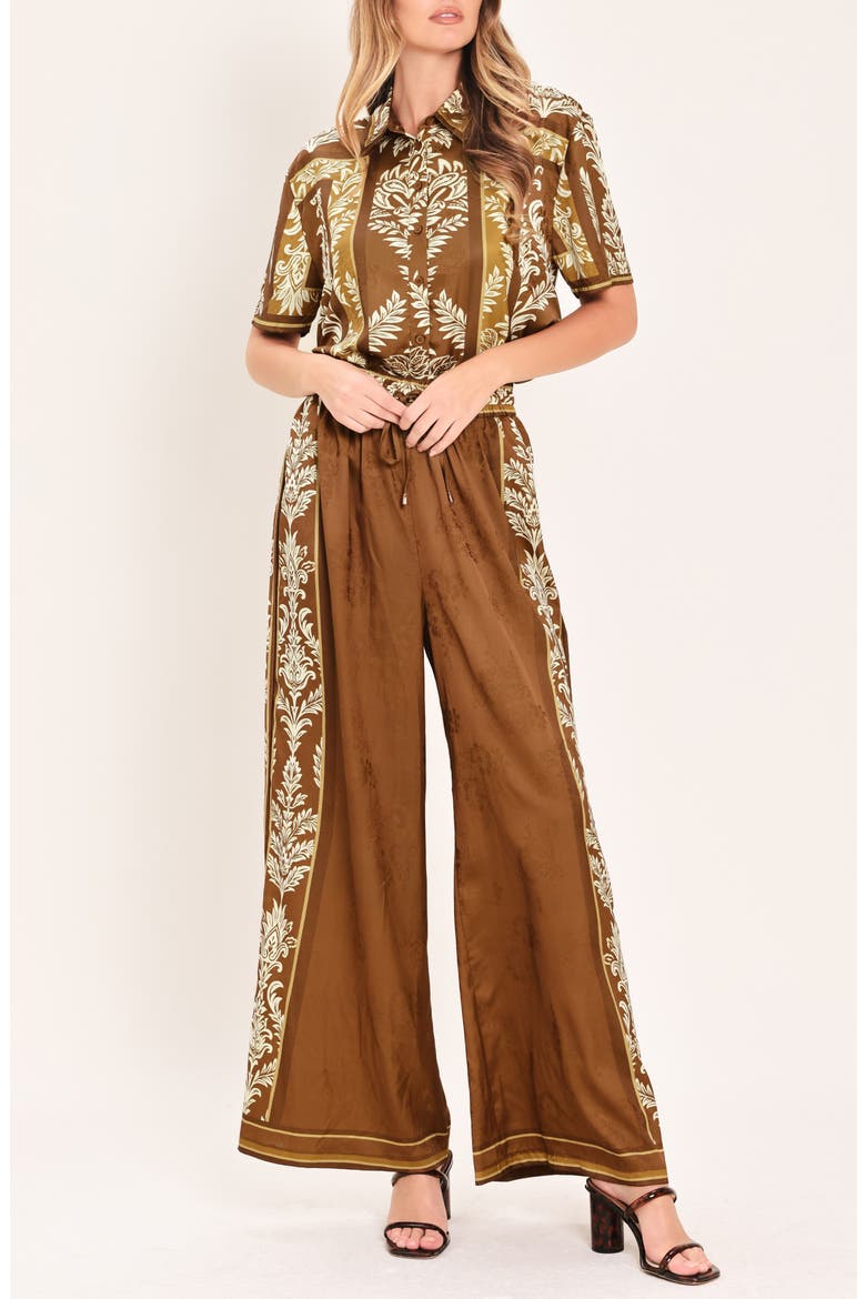 Button-Down Woven Top, Alternate, color, CAMEL