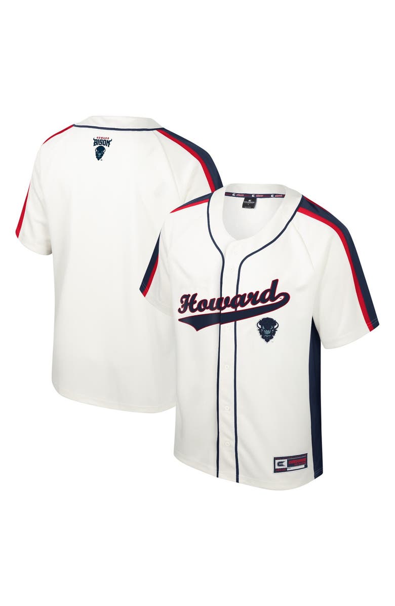 COLOSSEUM Men's Colosseum Cream Howard Bison Ruth Button-Up Baseball Jersey, Alternate, color, 