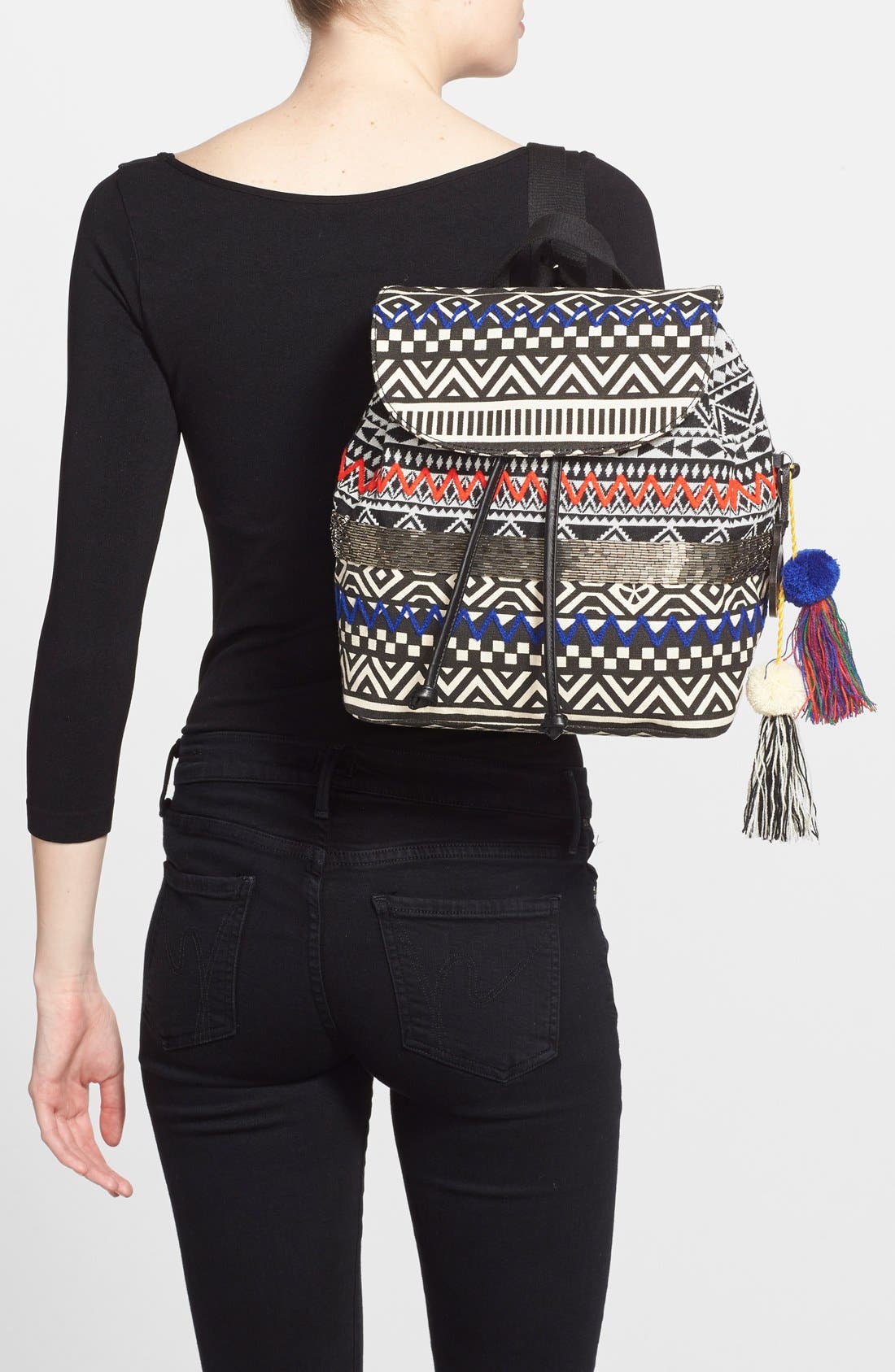 Sam Edelman 'Bella' Woven Backpack, Alternate, color, 