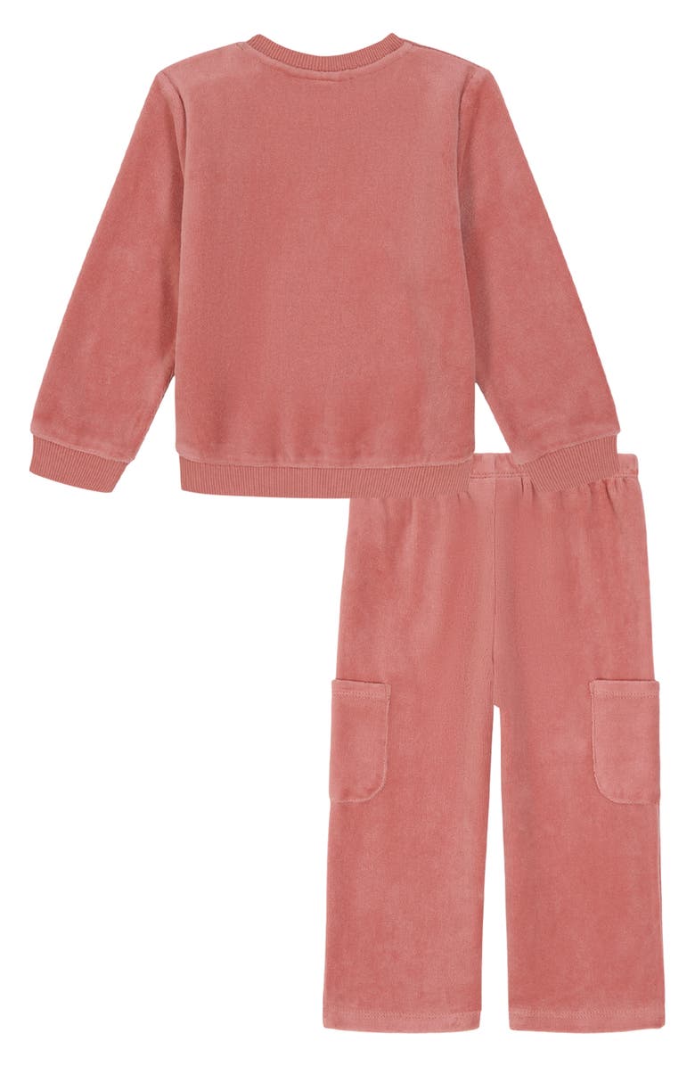 Juicy Couture Velour Sweatshirt & Joggers Set, Alternate, color, Assorted Coral
