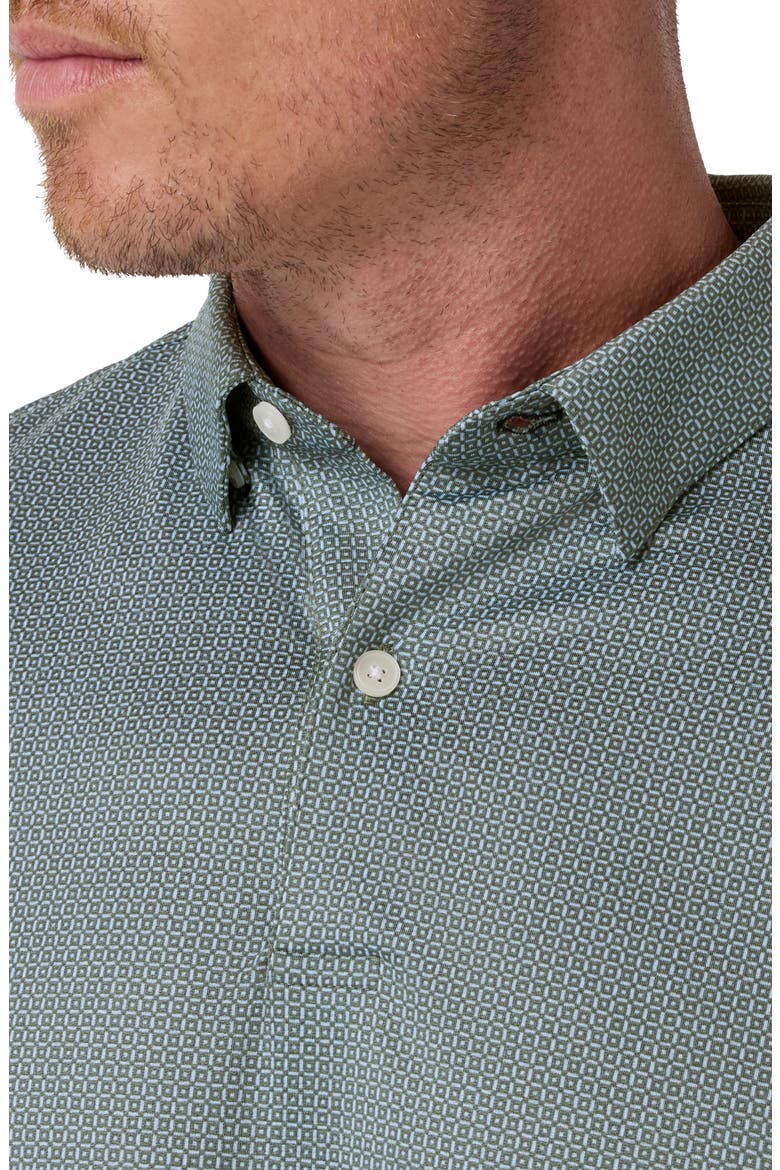 Halyard Trim Fit Performance Polo, Alternate, color, HEMLOCK BLOCK DOT