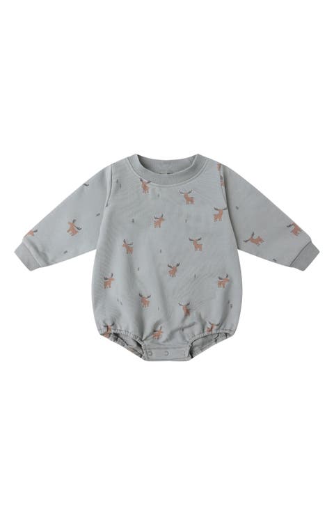 Moose Print Stretch Cotton Bodysuit (Baby)