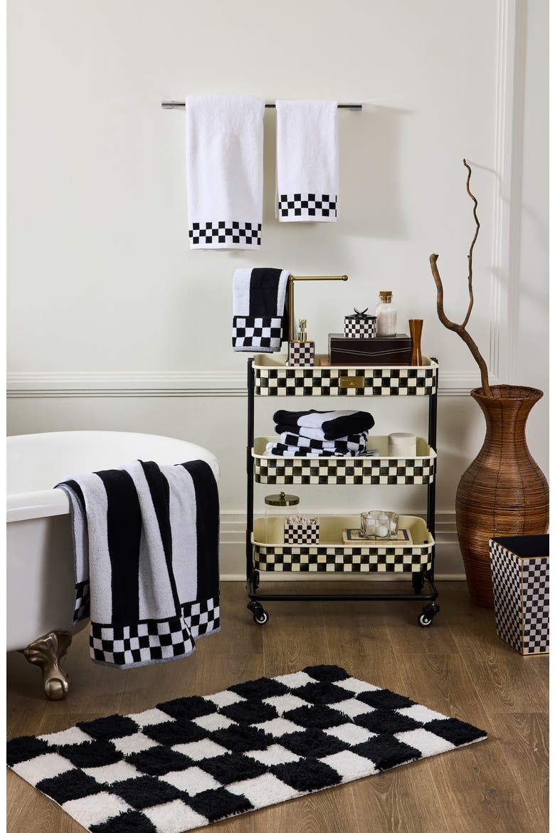 Courtly Check 3-Tier Kitchen Cart, Alternate, color, COURTLY