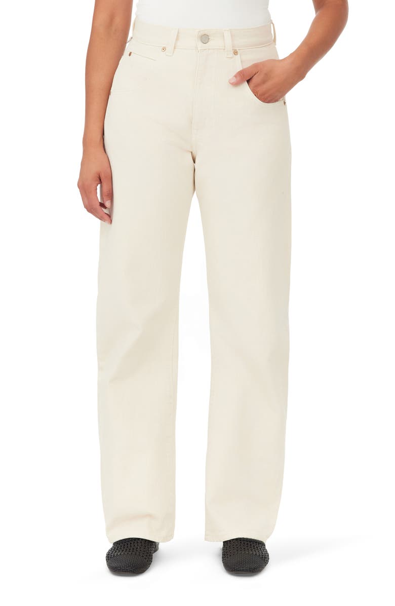 Habitual Gwen Relaxed Fit Bowed Wide Leg Jeans, Alternate, color, Stone