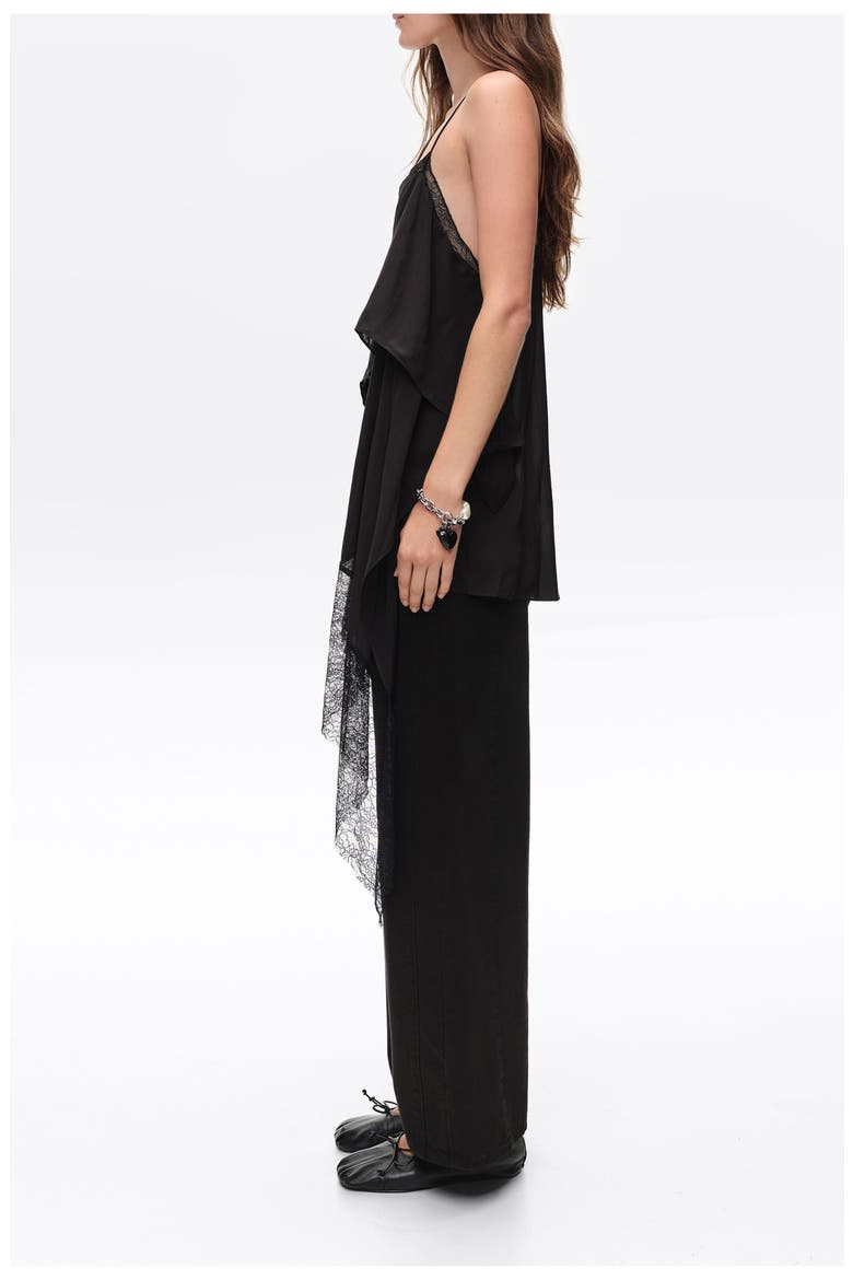 Flowing Layered Long Top, Alternate, color, WASHED BLACK