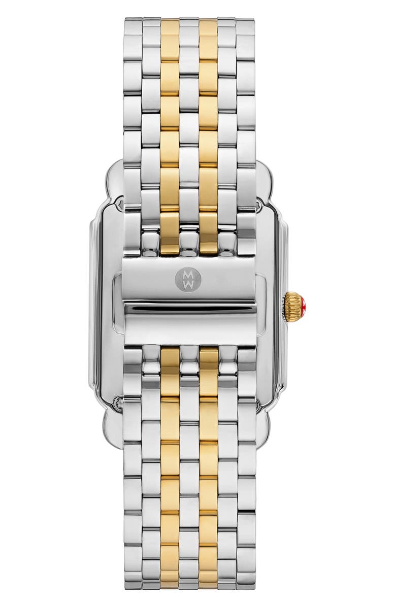 MICHELE Deco II Two-Tone Diamond Quartz Bracelet Watch, 32mm, Alternate, color, Two Tone