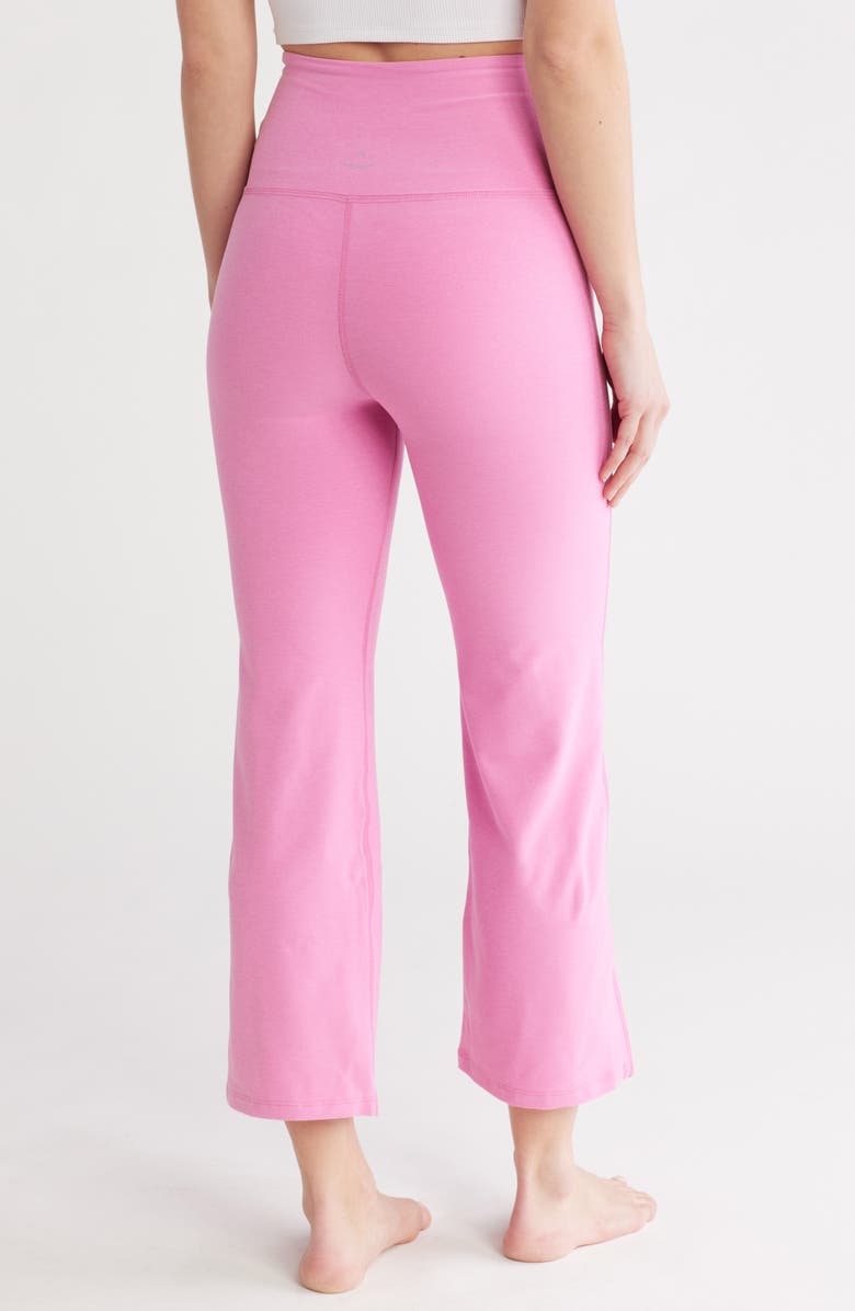 Beyond Yoga Space Dye High Waist Retro Crop Flare Pants, Alternate, color, Pink Bloom Heather