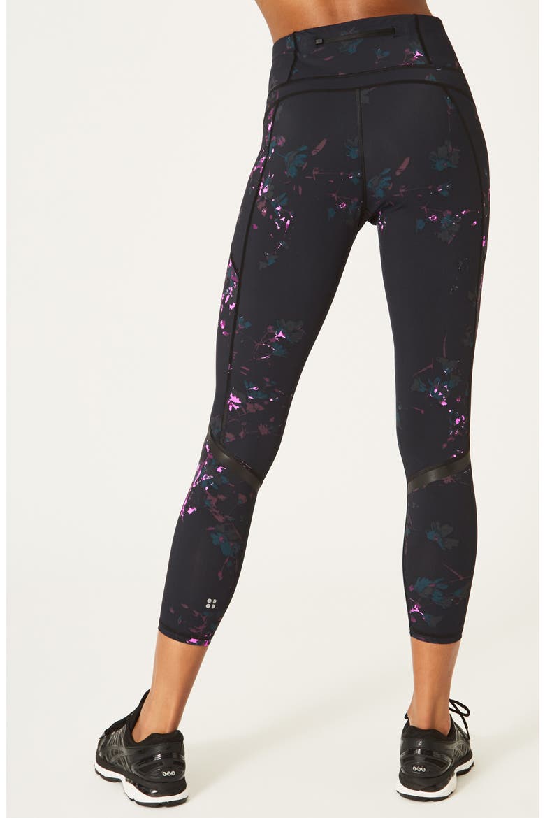 Zero Gravity Print Ankle Leggings, Alternate, color, BLACK DAISY PRINT