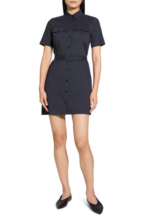 Short Sleeve Belted Shirtdress