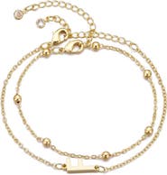 Adornia 2-Piece Initial Bead Chain Bracelet Set