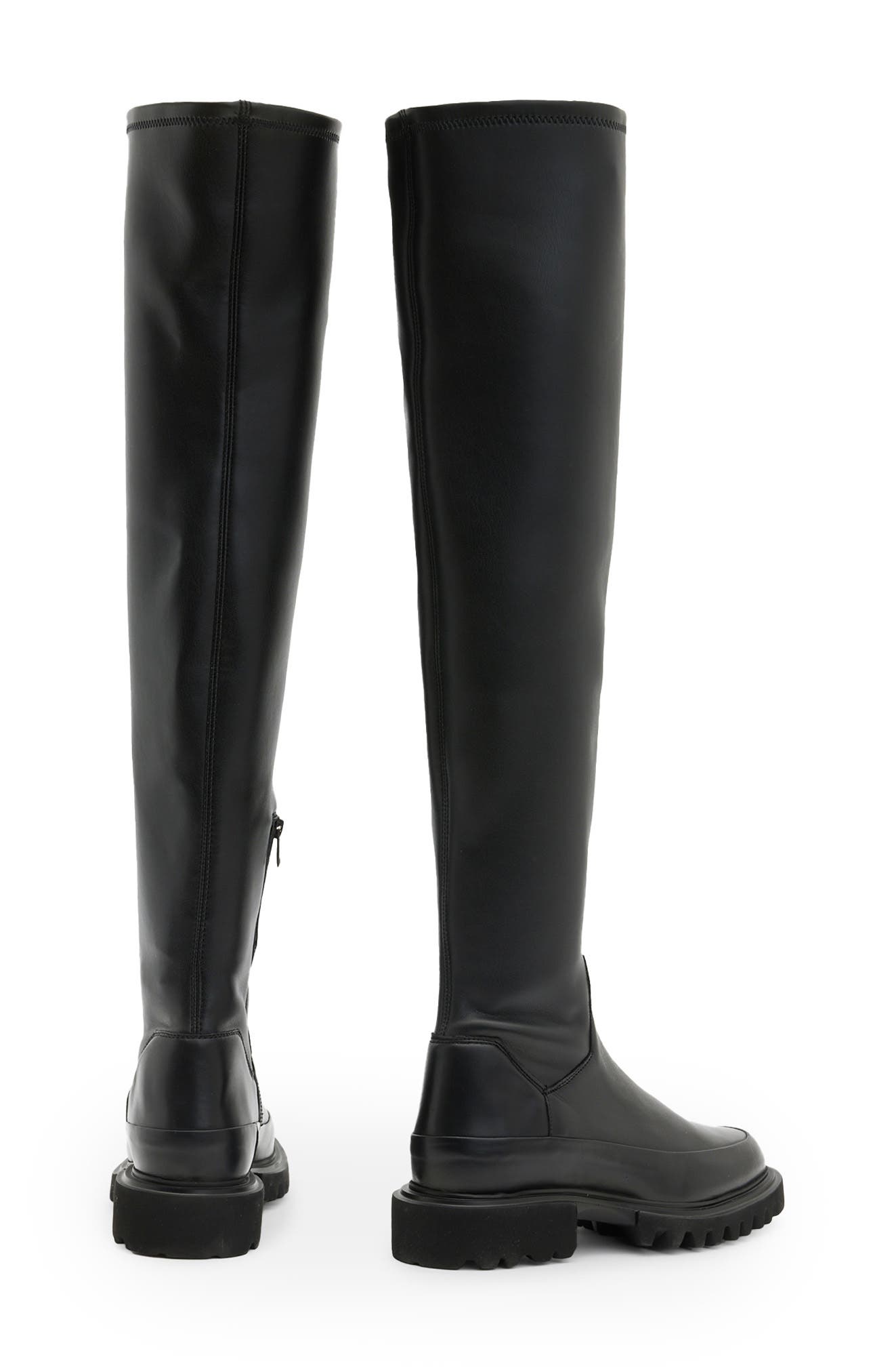 AllSaints Leona Over the Knee Boot, Alternate, color, Black