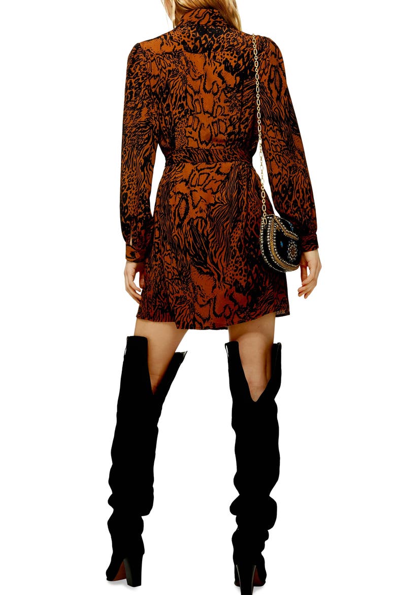 Snake Shirtdress, Alternate, color, TAN MULTI