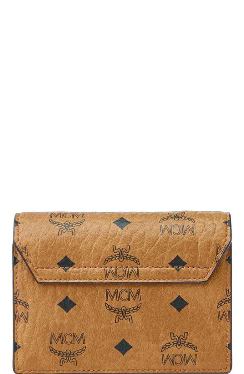 MCM Aren Chain Wallet in Visetos, Alternate, color, Brown