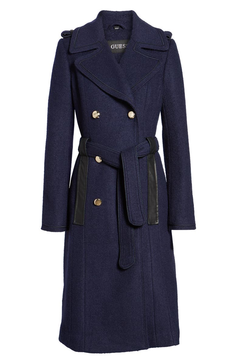 GUESS Boiled Wool Trench Coat, Alternate, color, 
