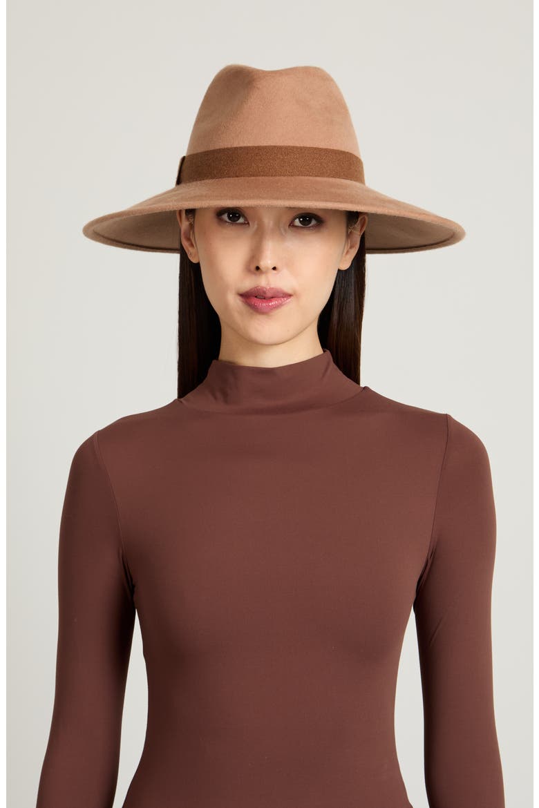 Emmanuelle Wool Felt Fedora, Alternate, color, CAMEL
