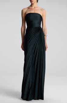 A.L.C. Bianca Pleated Strapless Gown