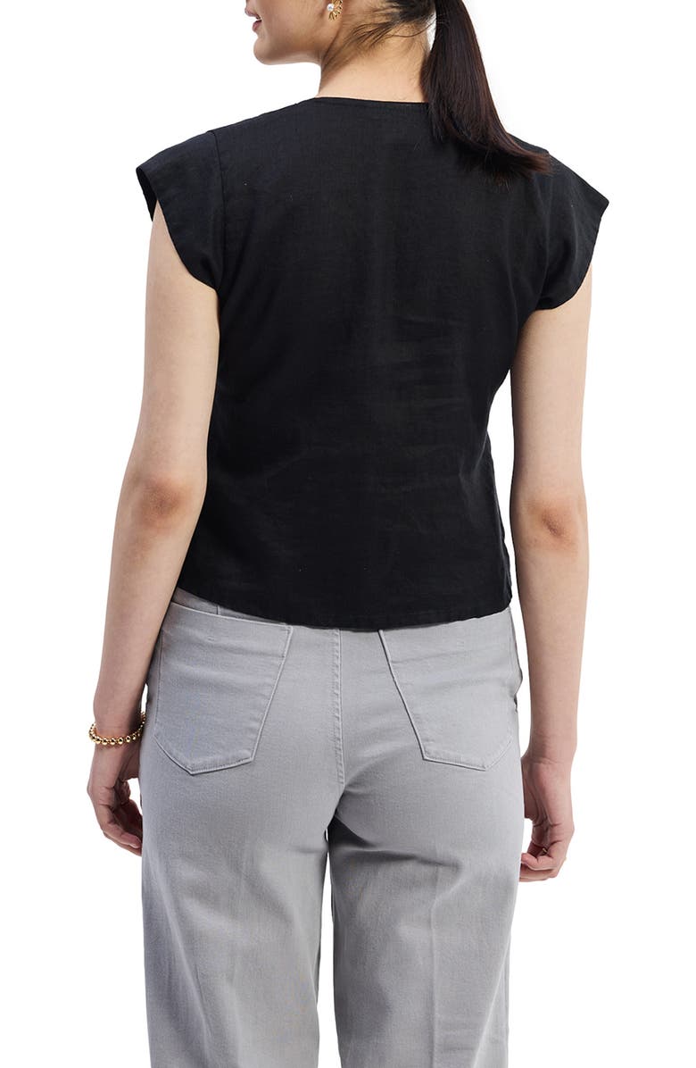 Reistor Deep V-neck Short Top, Alternate, color, Black