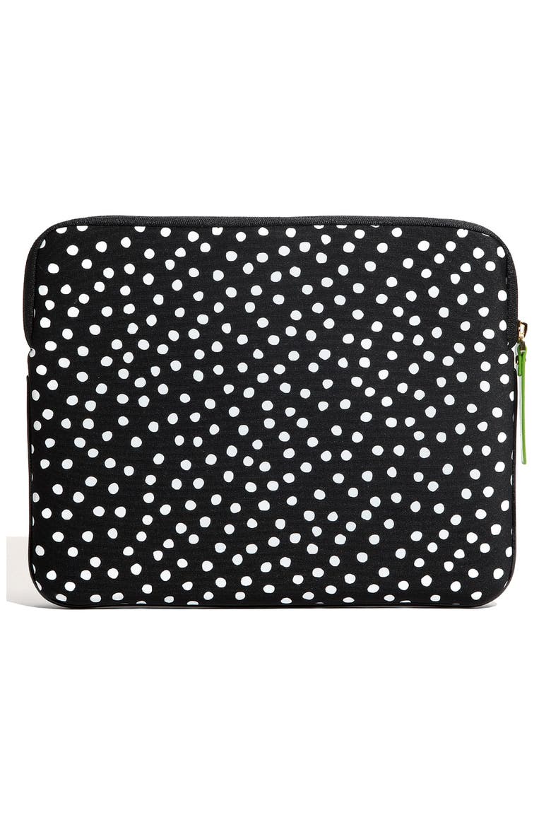 neoprene iPad sleeve, Alternate, color, RAINSPOT BLACK/ WHITE