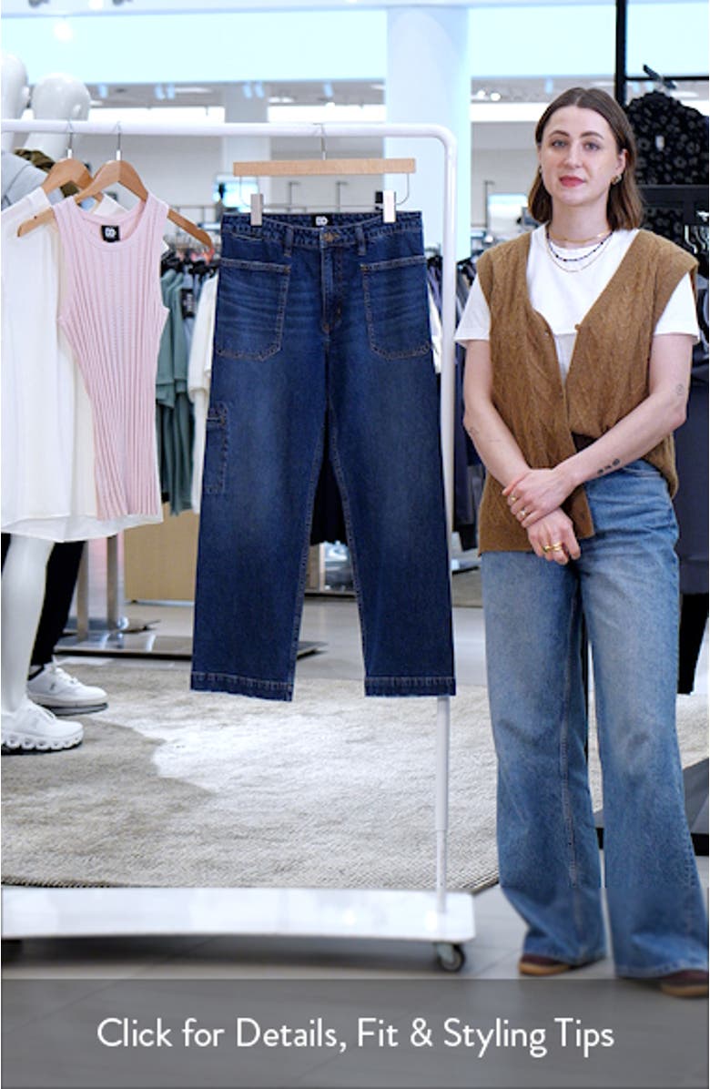 Noemi Patch Pocket Ankle Straight Leg Jeans, sales video thumbnail