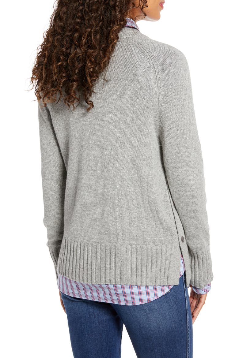 Side Button Sweater, Alternate, color, GREY HEATHER