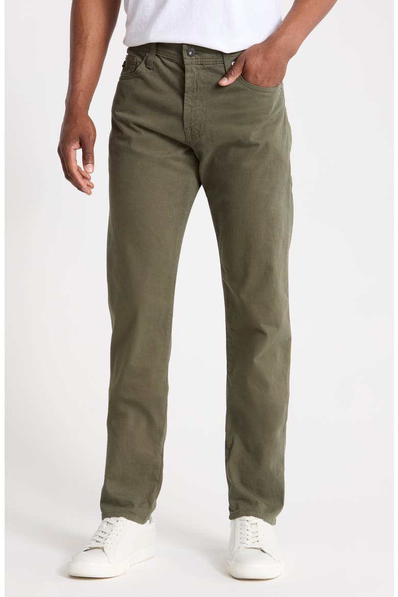 Tellis Stretch Sateen Modern Slim Pants, Main, color, FOREST MOSS
