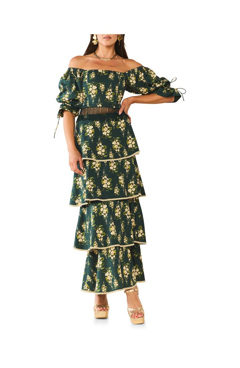 Eddy Jamie Top x McKenzie Collaboration, Main, color, Deep Green Cream Floral