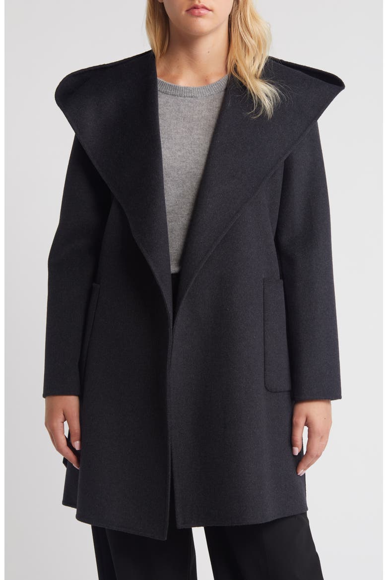 Hooded Wrap Coat, Alternate, color, CHARCOAL