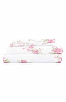 HOMESPUN Premium Rose Bunch 4-Piece Flannel Bed Sheet Set