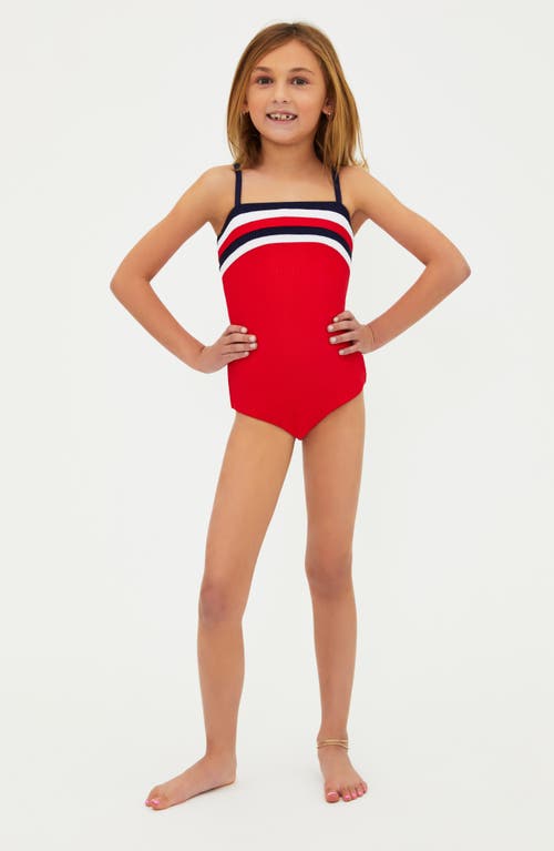 Beach Riot Kids' Little Jessa One-piece Swimsuit In Red