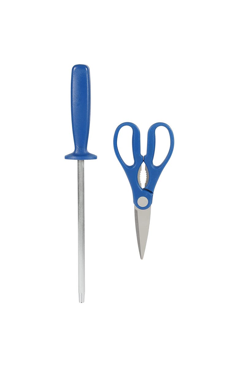 OSTER Langmore 15 Piece Stainless Steel Blade Cutlery Set, Alternate, color, Blue