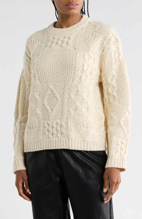Patchwork Cable Knit Sweater